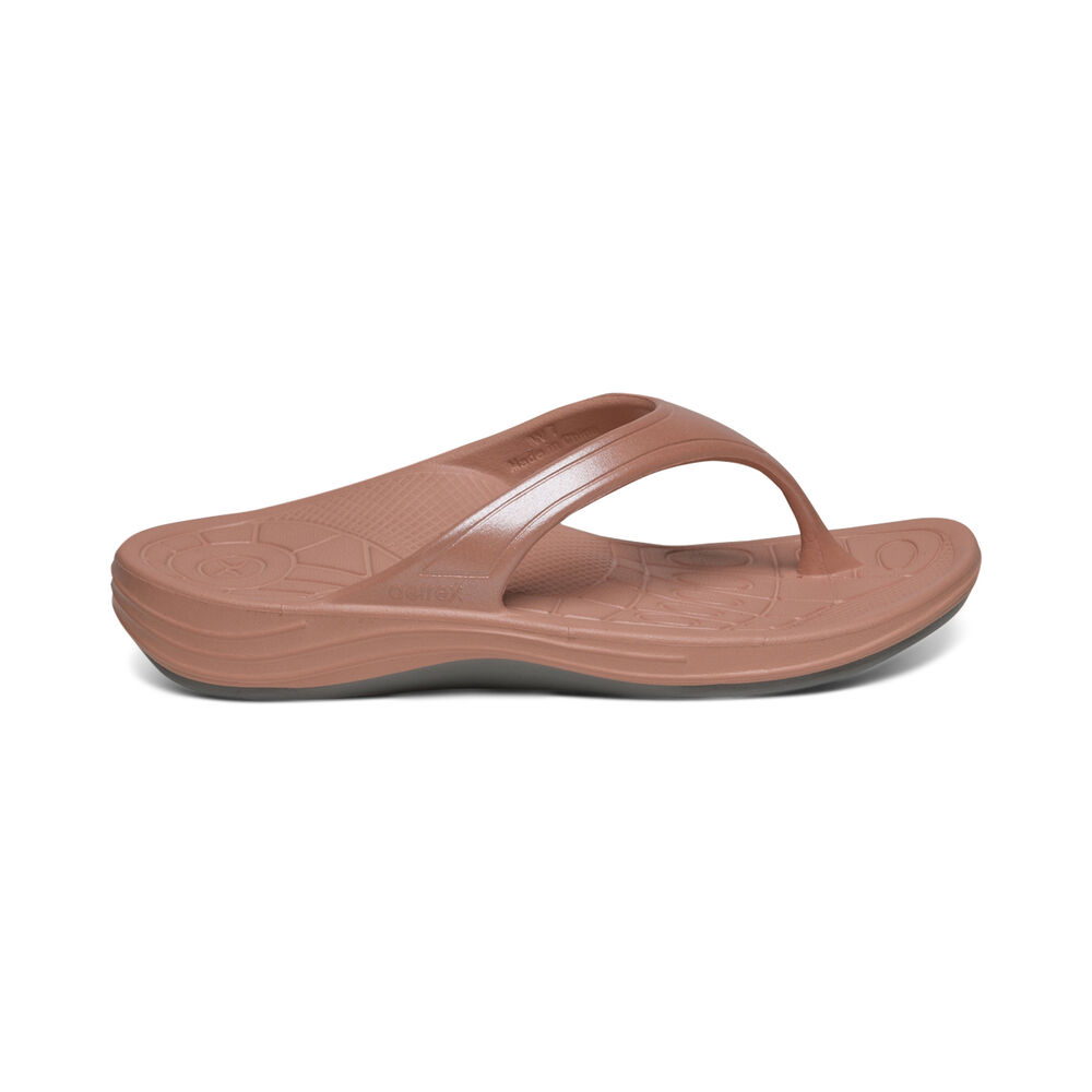 Aetrex Women's Fiji Flip Flops - Blush | USA M46P7W1